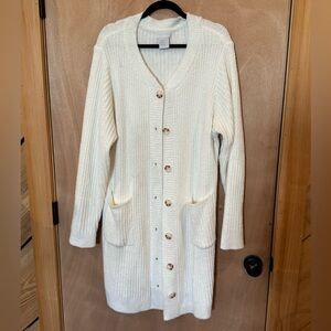 Cozy Cream Button-Up Women's Sweater